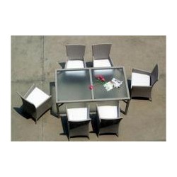 Weather resistant outdoor dining set for 6 people